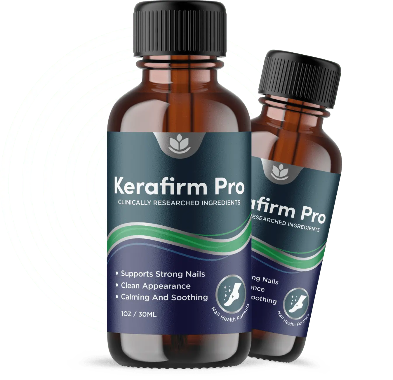 KeraFirm Pro bottle with brush applicator - 1oz 30ml topical nail and cuticle formula